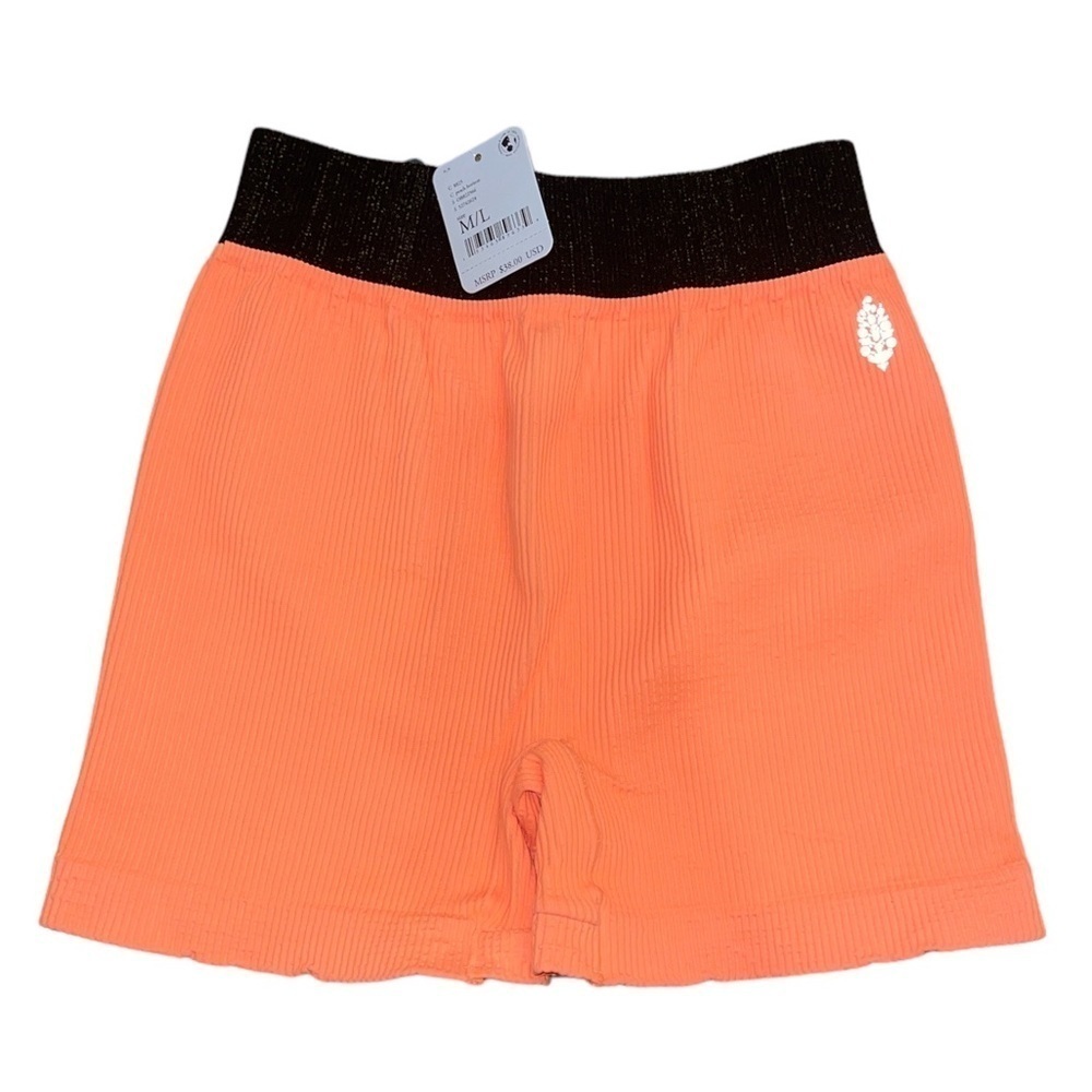 FREE PEOPLE Movement Prajna Seamless Shorts Peach Horizon M/L NWT - Picture 7 of 11